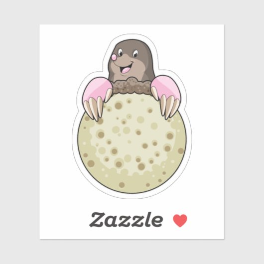 Loch mit Mond Aufkleber (Blatt)