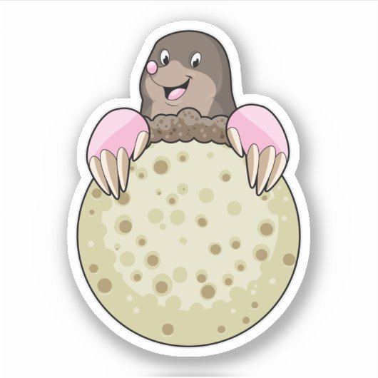 Loch mit Mond Aufkleber (Vorderseite)