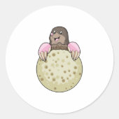 Loch mit Mond Runder Aufkleber (Vorderseite)