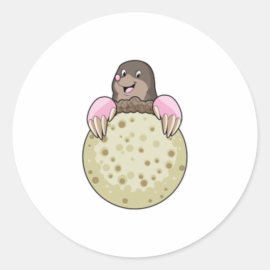 Loch mit Mond Runder Aufkleber (Vorderseite)