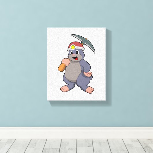 Loch mit Pickaxe Leinwanddruck (Insitu (Holzboden))