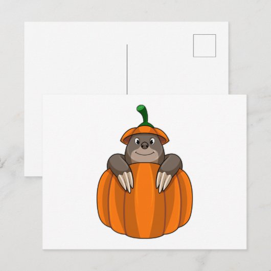 Loch mit Pumpkin Postkarte (Vorne/Hinten)