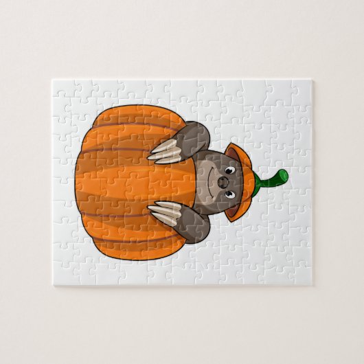 Loch mit Pumpkin Puzzle (Horizontal)