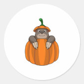Loch mit Pumpkin Runder Aufkleber (Vorderseite)