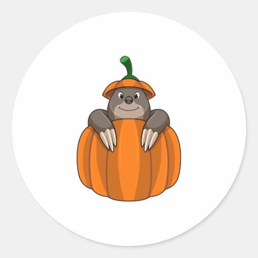 Loch mit Pumpkin Runder Aufkleber (Vorderseite)