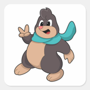 Loch mit Scarf Quadratischer Aufkleber