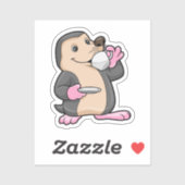 Loch mit Tasse Kaffee & Saucer Aufkleber (Blatt)