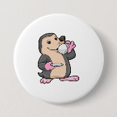 Loch mit Tasse Kaffee & Saucer Button (Vorderseite)