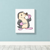 Loch mit Tasse Kaffee & Saucer Leinwanddruck (Insitu (Holzboden))