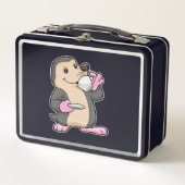 Loch mit Tasse Kaffee & Saucer Metall Brotdose (Vorderseite)