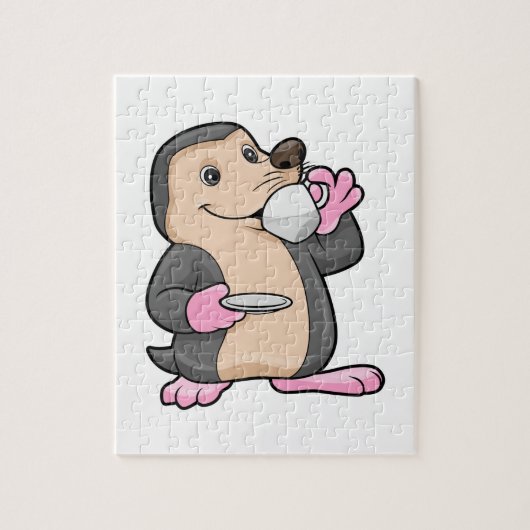 Loch mit Tasse Kaffee & Saucer Puzzle (Vertikal)