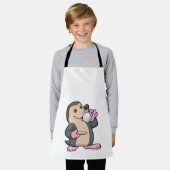 Loch mit Tasse Kaffee & Saucer Schürze (Getragen)