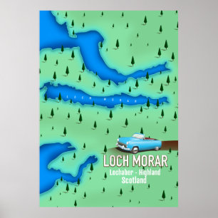 Loch Morar Lochaber Highland Schottland Karte Poster