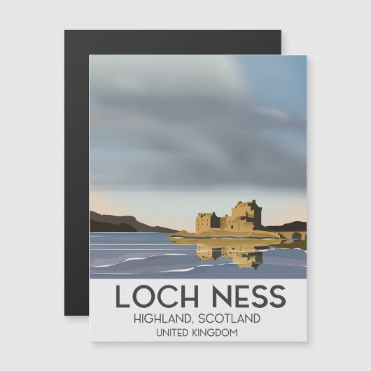 Loch Ness, Highlands, Schottland Reiseplakat Magnetkarte (Vorne/Hinten)