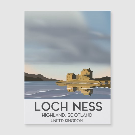 Loch Ness, Highlands, Schottland Reiseplakat Magnetkarte (Vorderseite)