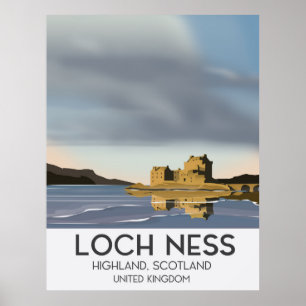 Loch Ness, Highlands, Scotland travel poster