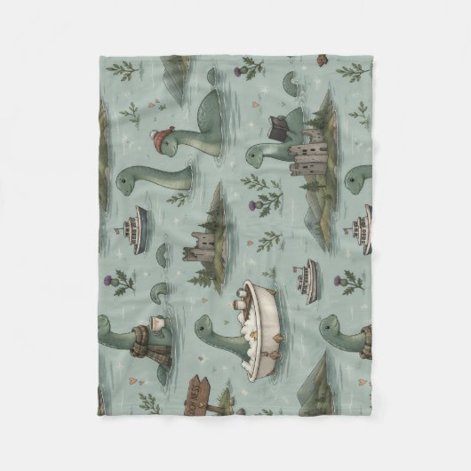 Loch-Ness-Monster Fleecedecke (Vorderseite)