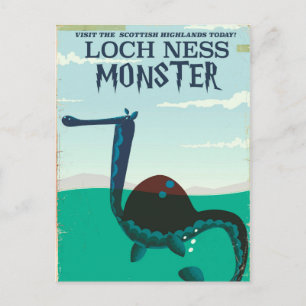 Loch Ness Monster lustiger Reiseplakat Postkarte