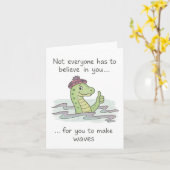 Loch Ness Monster macht Waves Motivierend Karte (Gelbe Blume)