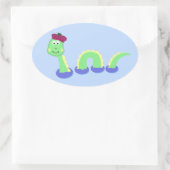 Loch Ness Monster Ovaler Aufkleber (Tasche)