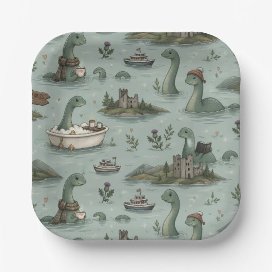 Loch-Ness-Monster Pappteller (Vorderseite)