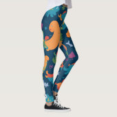 Loch Ness Monster Rainbow Farbiges Muster Leggings (Rechts)
