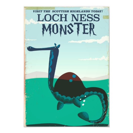 Loch Ness Monster Reiseplakat Fotodruck (Vorne)