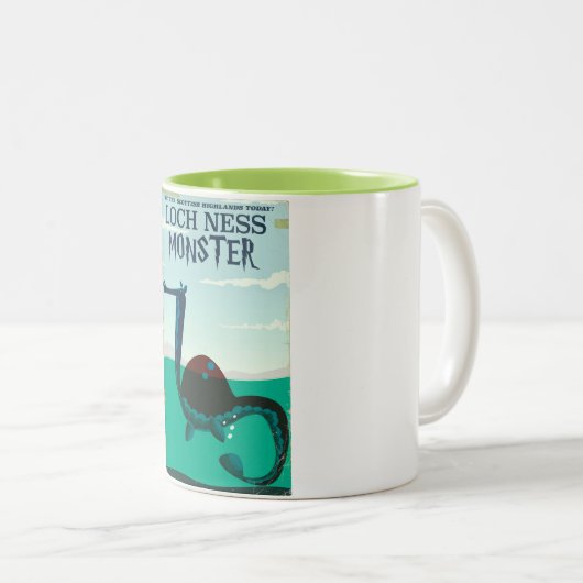 Loch Ness Monster Reiseplakat Zweifarbige Tasse (VorderseiteRechts)