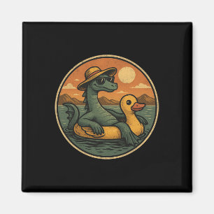 Loch Ness Monster Sommerurlaub Float Retro Grafik Magnet