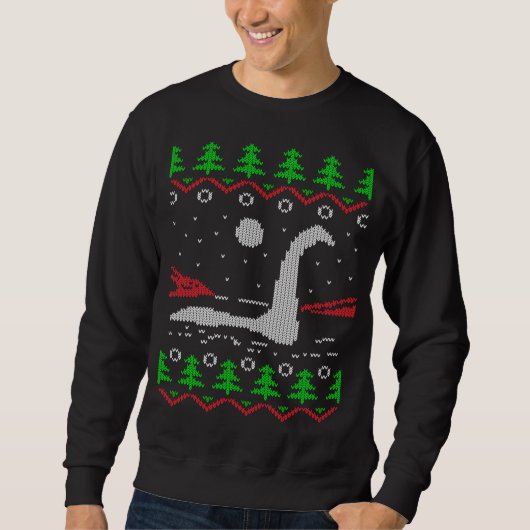 Loch Ness Monster Ugly Christmas Jumper Sweatshirt (Vorderseite)