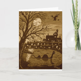 Loch Ness Monster zu Halloween Karte