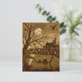 Loch Ness Monster zu Halloween Postkarte (Stehend Vorderseite)
