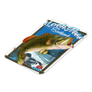 Loch Ness Schottland Angelsport Reiseplakat Magnet