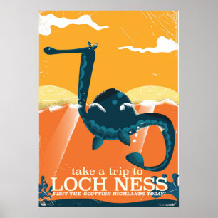 Loch Ness Schottland Highlands Vintage Monster Poster