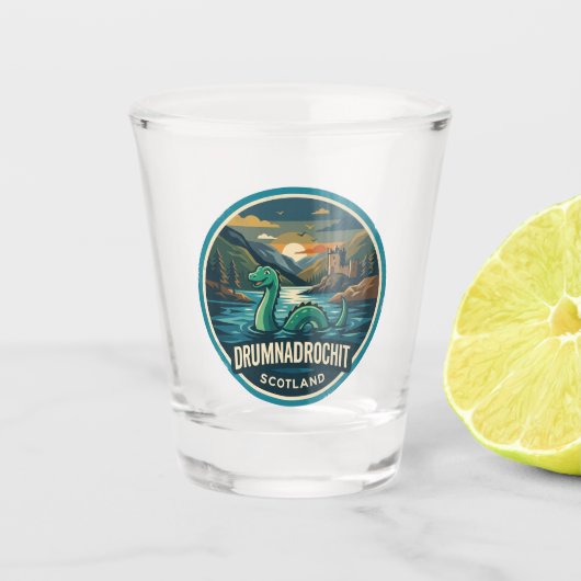 Loch Ness Schottland Schnapsglas (Vorderseite)