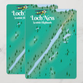 Loch Ness Scottish Highlands Reisekarte (Vorne/Hinten)