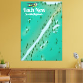 Loch Ness Scottish Highlands Reisekarte Leinwanddruck (Insitu (Wohnzimmer))