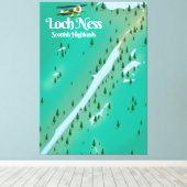 Loch Ness Scottish Highlands Reisekarte Leinwanddruck (Insitu (Holzboden))