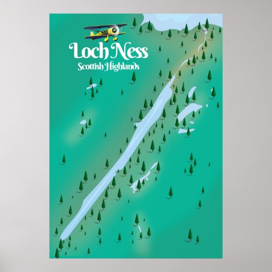Loch Ness Scottish Highlands Reisekarte Poster (Vorne)