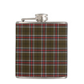 Loch Ness Tartan Kariertes Muster Flachmann (Vorderseite)