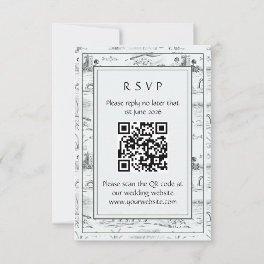 Loch Ness Toile RSVP Karte (Vorderseite)