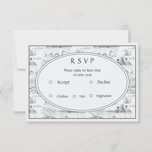 Loch Ness Toile RSVP Karte (Vorderseite)