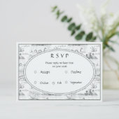 Loch Ness Toile RSVP Karte (Stehend Vorderseite)