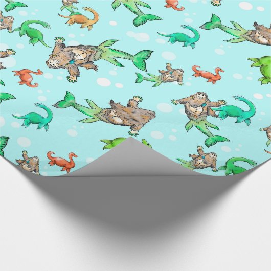 Loch- Nessmeerjungfrau sasquatch Geschenkpapier (Ecke)