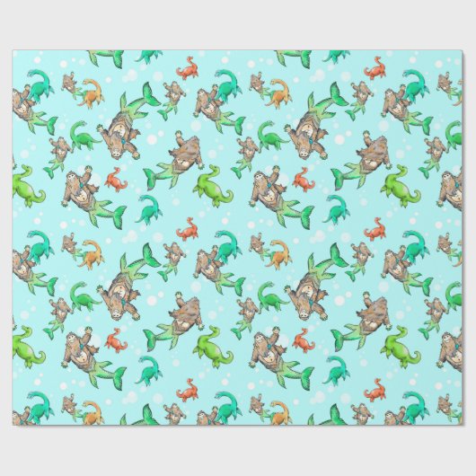 Loch- Nessmeerjungfrau sasquatch Geschenkpapier (Flach)