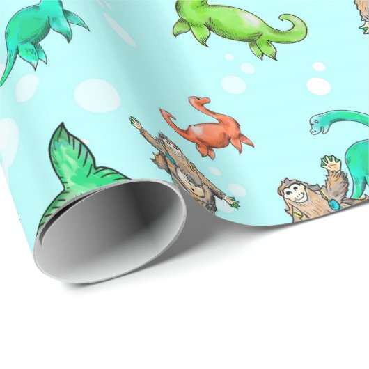 Loch- Nessmeerjungfrau sasquatch Geschenkpapier (Rolleneckpunkt)