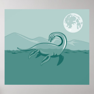 Loch- Nessmonster-Retro Plakat