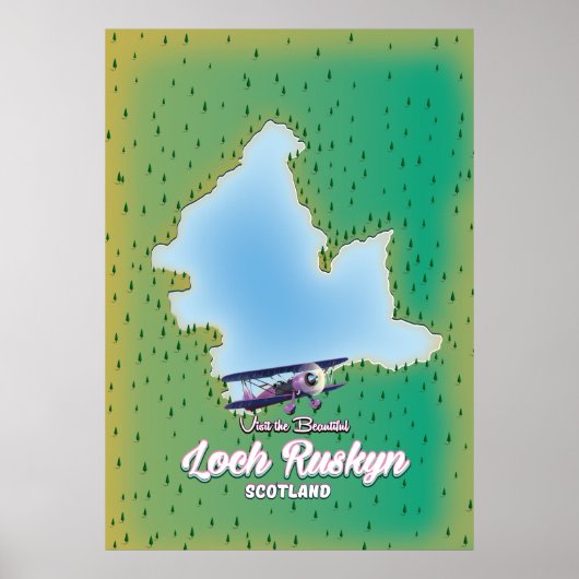 Loch Ruskyn Scotland Landkarte Poster (Vorne)