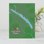 Loch Shin Scotland-Karte (Stehend Vorderseite)