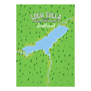Loch Tulla Schottland Reiseplakat Karte Fotodruck